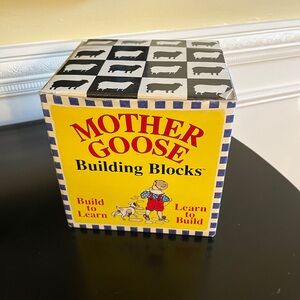 vintage 1995 Mother Goose building blocks complete(1st #s-abc’s-rhymes-graphics)